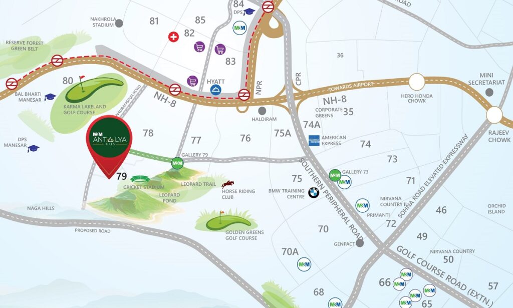 M3M Antalya Hills location map